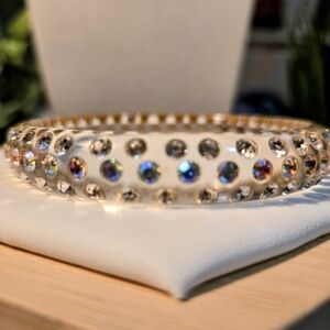 Gold and AB Rhinstone Studded Bracelet with Gemstones